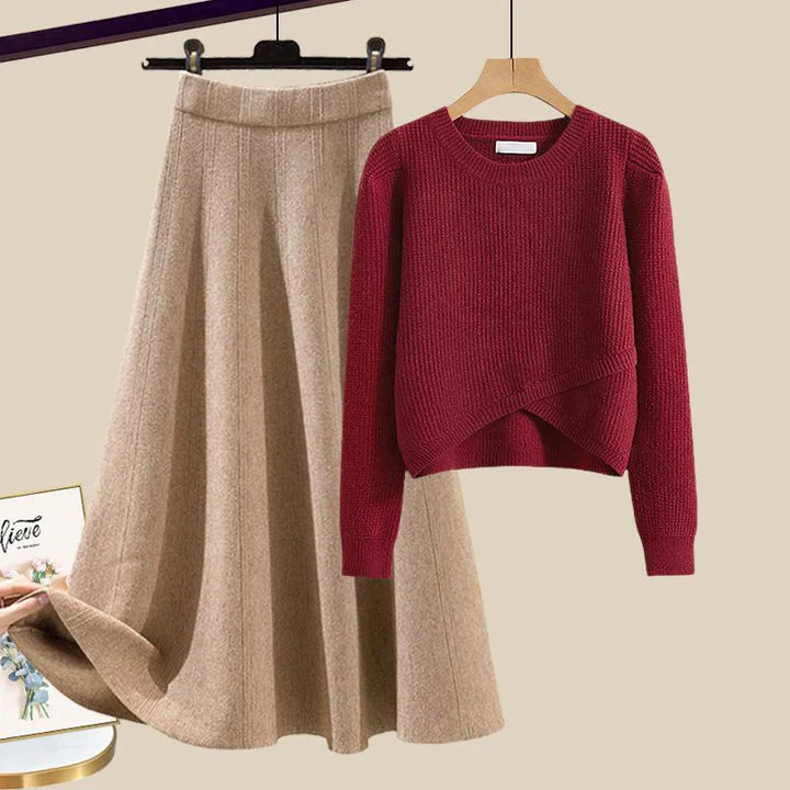 Gráinne |  Schickes Set aus Pullover und Rock aus Strick