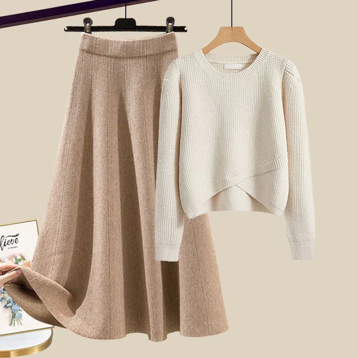 Gráinne |  Schickes Set aus Pullover und Rock aus Strick