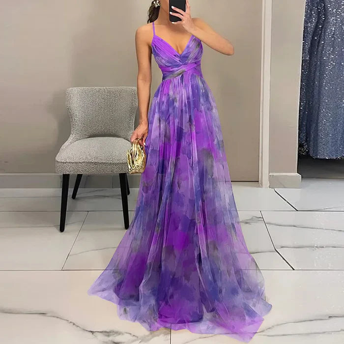 Marina | Maxikleid mit Blumenmuster und Schnürung