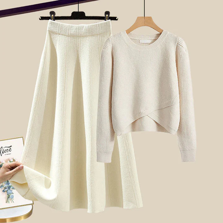 Gráinne |  Schickes Set aus Pullover und Rock aus Strick