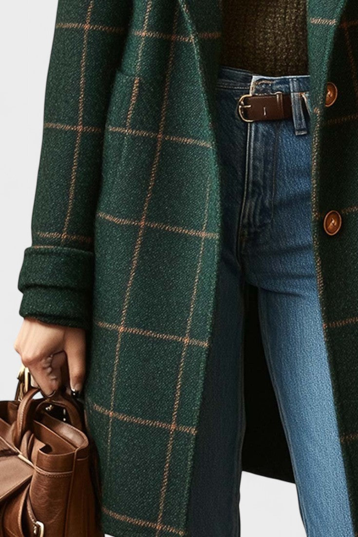 Yrsa™ | Elegant tweedjacka i rutmönster