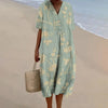 Grace – Bedrucktes A-Linien-Kleid mit V-Ausschnitt
