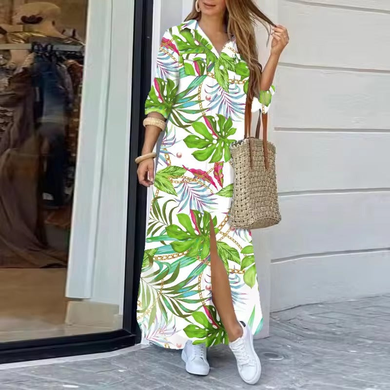 Lucy – Langes Hemdkleid mit Print