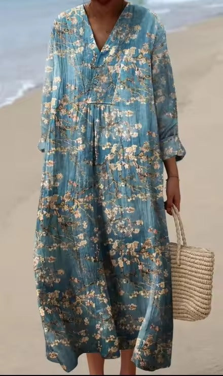 Emily – Langes, lässiges Kleid mit Blumenmuster