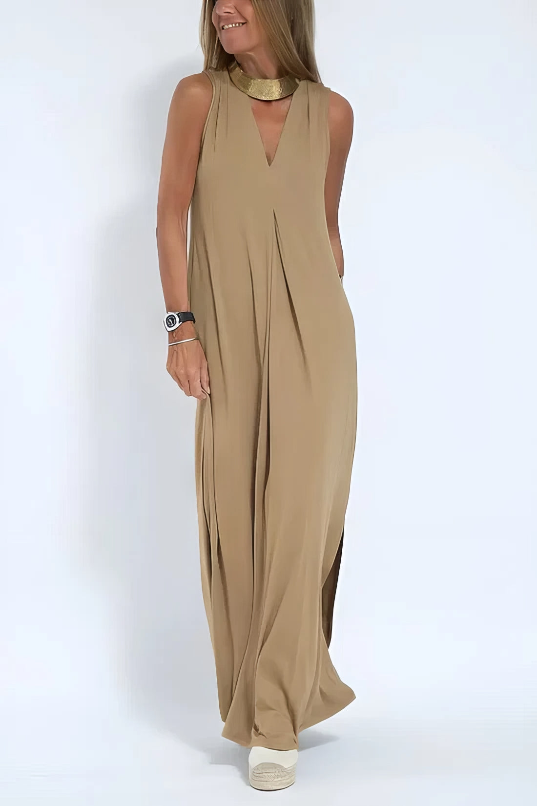 Elegantes langes Kleid + passender Cardigan GRATIS